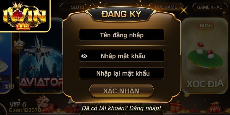 Đăng ký iwin 2 Điền thông tin đăng ký IWIN