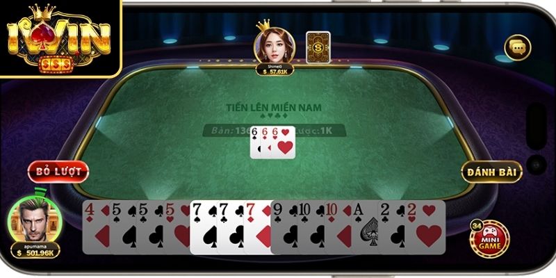 Cách đánh Tiến Lên Miền Nam IWIN theo lượt